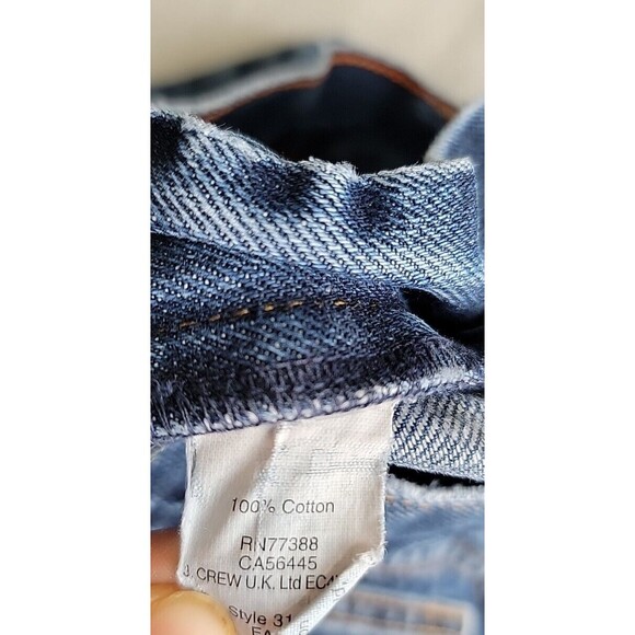 J Crew Mens 32x29 Jeans Urban Slim Fit Straight Cotton Distressed Mid Rise Blue - Picture 9 of 16